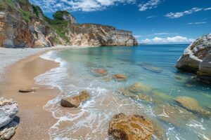 Voici pourquoi vous devez visiter la plage de la Mine d'Or à Pénestin : un spectacle naturel aux teintes dorées