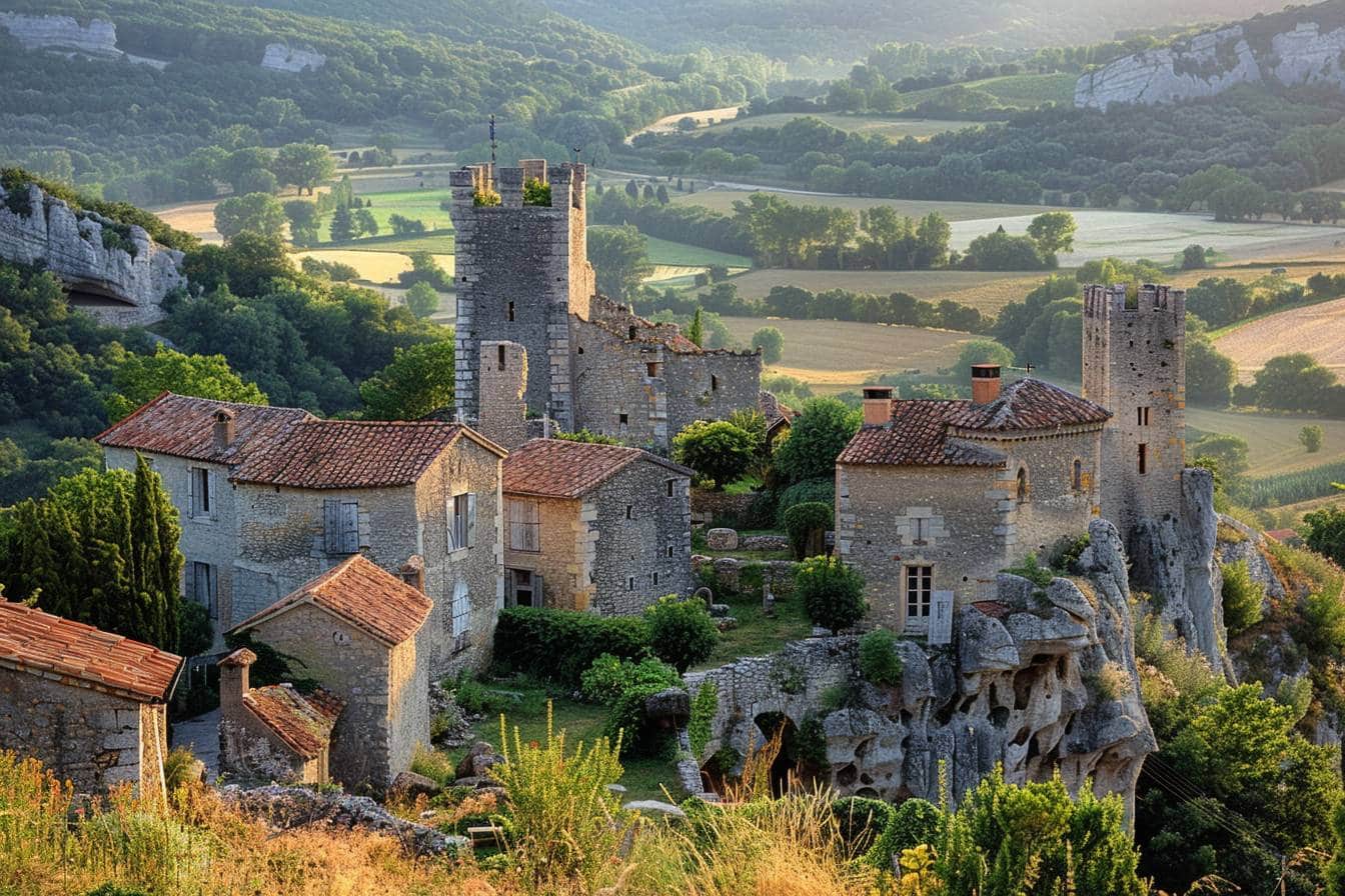 Voici Belcastel : un village unique avec deux châteaux, une église historique, des grottes et un parc préhistorique